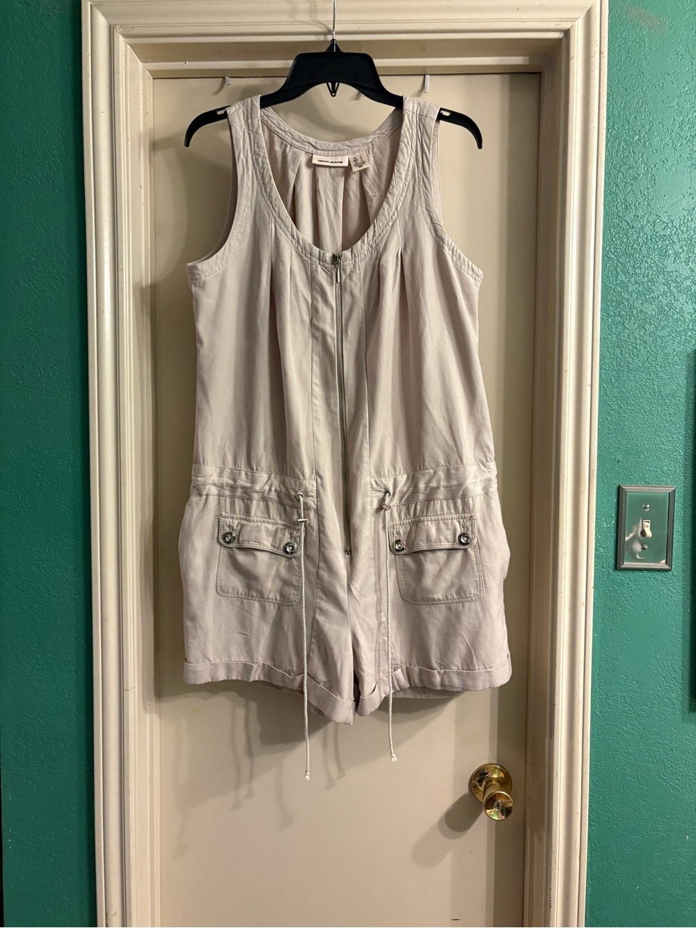 DKNY Jeans Light Beige Utility Romper